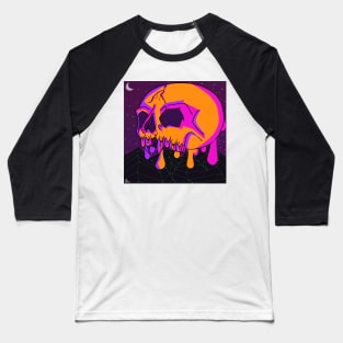 Cyber Goth Lofi Skull Baseball T-Shirt